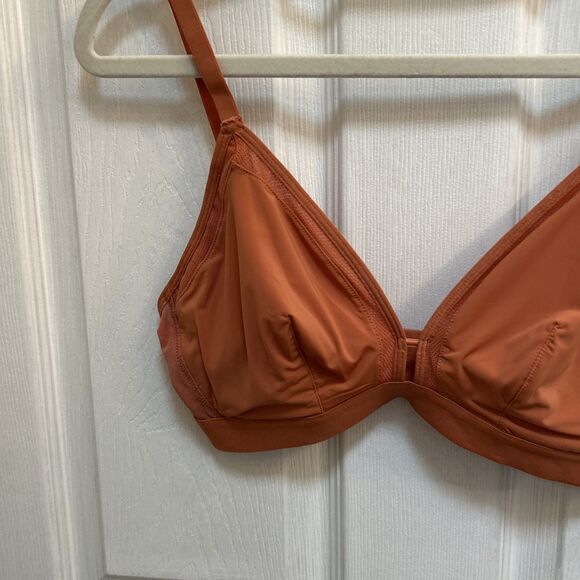 LIVELY Unlined Mesh Bra Size 1 Rust Brown | 32D 32DDD 34D 34DDD | Wireless NWT - Picture 4 of 16